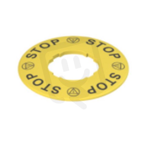 Žlutý štítek, průměr 60 mm, popis STOP PIZZATO VETF32A5109