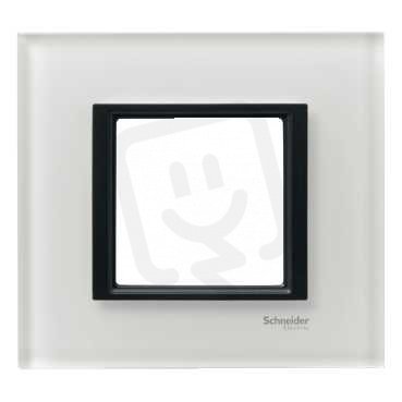 Unica Class Krycí rámeček jednonásobný, White glass SCHNEIDER MGU68.002.7C2