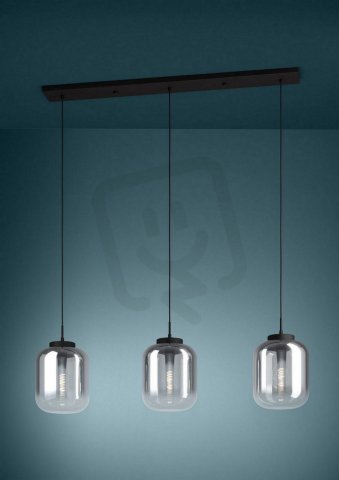 Závěsné svítidlo BULCIAGO 3xE27 černá/černá-transparent 120W IP20 EGLO 390104