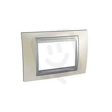 Unica Top rámeček trojmodulový Opal Titanium/Aluminium SCHNEIDER MGU66.103.095