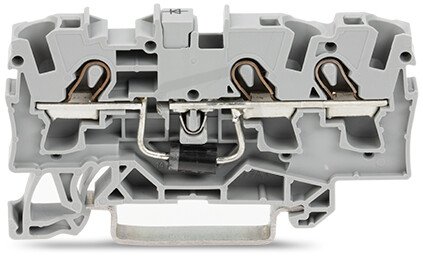 Svorka pro moduly 3vodič. s diodou 1N5408 šedá 4mm2 WAGO 2004-1311/1000-401