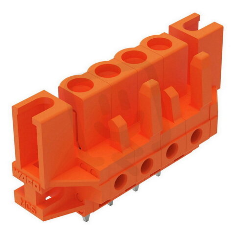Pružinová svorkovnice THT rovná 5,08 mm oranžová 4pól. WAGO 232-164/047-000