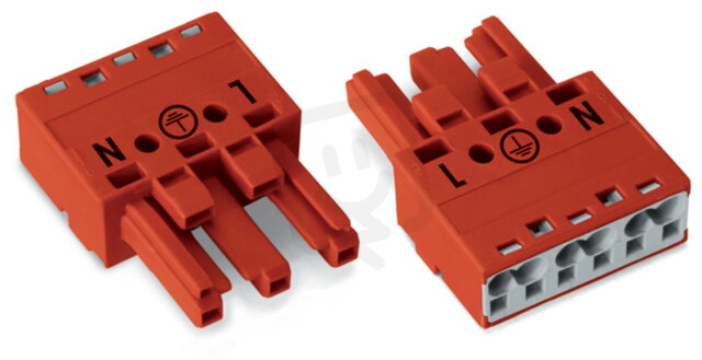 Zdířka 3pól. Kód. P červená WAGO 770-1303