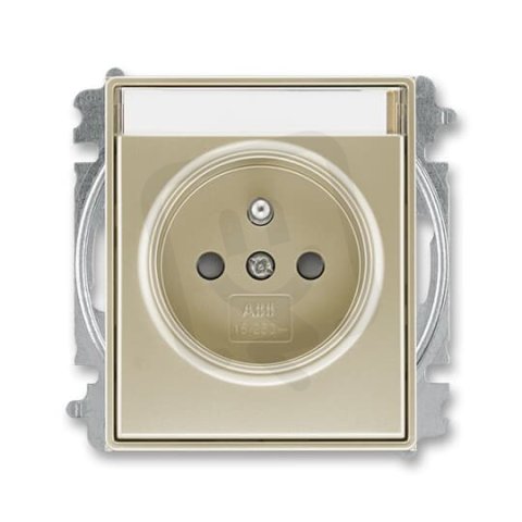 ABB TIME Zásuvka chráněná s clon. s popis. polem šampaňská 5519E-A02352 33