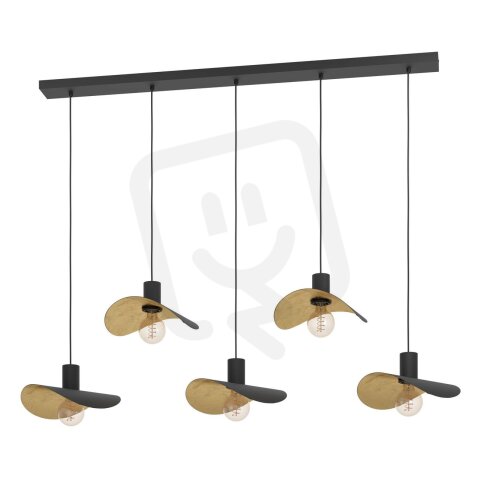 Závěsné svítidlo SACEDA E27 černá/zlatá 200W EGLO 390396