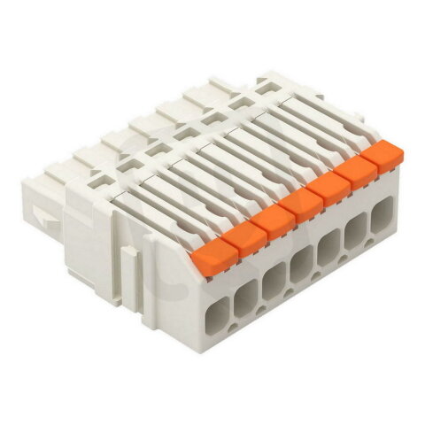 1vodičová pružinová svorkovnice, Páčka, Push-in CAGE CLAMP, Světle šedá