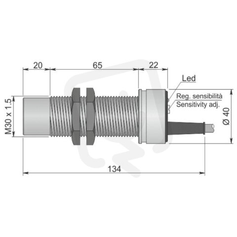 Kapacitní senzor d30 mm - Atex prach AECO SC30P-RE25 TA10' AD3