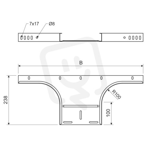 Odbočka 110x500, povrchová úprava Magnelis KOPOS OH 110X500_ZM