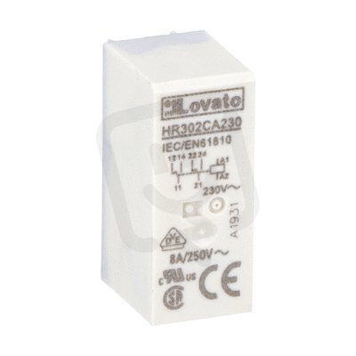 Lovato HR302CA230 Miniaturní relé 2 zap/vyp 10A 230VAC