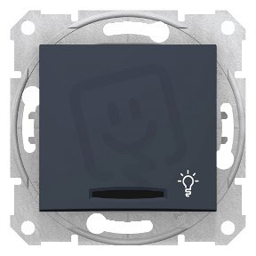 Sedna Ovládač tlačítkový orient.kontrolka 'světlo' 1/0So Graphite SCHNEIDER