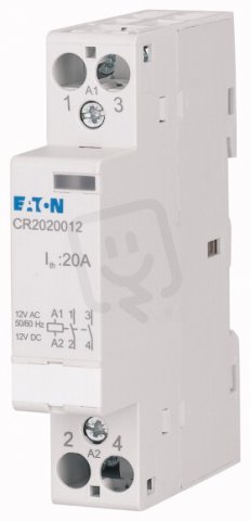 CR2002012 Instalační stykač 12V AC/DC 20A 2vyp. kont. Eaton 193907