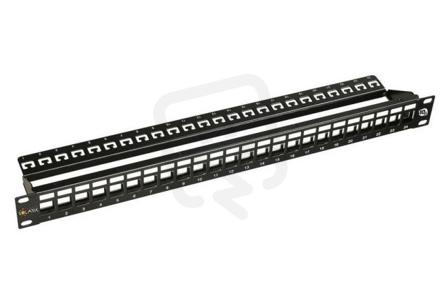 19" Neosazený 10G panel 24 portů 1U pro CAT6A keystony Solarix SOLARIX 24200242