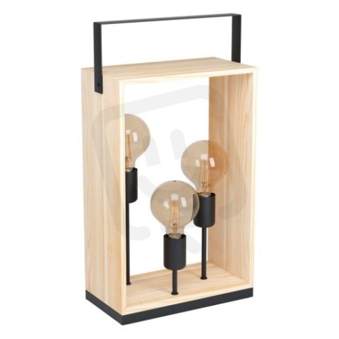 Stolní svítidlo FAMBOROUGH 3xE27 černá/dřevo 120W IP20 EGLO 43416