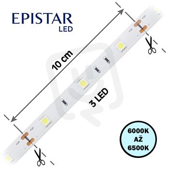 LED pásek 30LED/m 5050 IP68 6000-6500 K bílá 12V GEL 5m FK TECHNICS 4731505-60