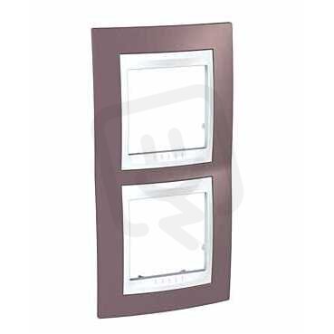 Unica Plus rámeček dvojnásobný vertikální,Mauve/Polar SCHNEIDER MGU6.004V.876
