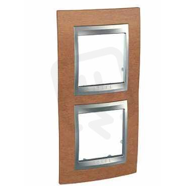 Unica Top rámeček dvojnásobný vertikální Cherry/Aluminium MGU66.004V.0M2