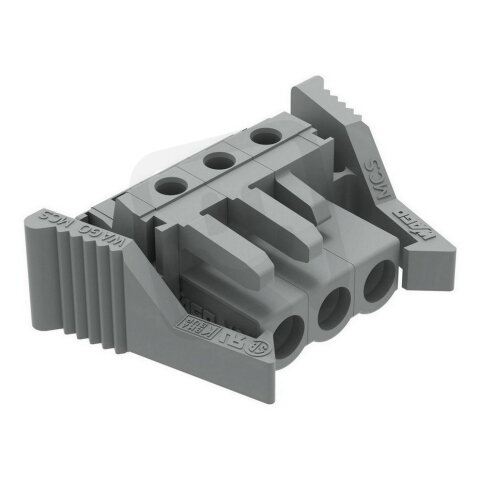 Pružinová svorkovnice THT úhlová 5 mm šedá 3pól. WAGO 232-233/039-000