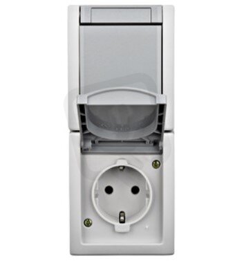 Kombinace spínače č.1 a zásuvky SCHUKO, vertikální, IP54 SCHRACK EV211003--