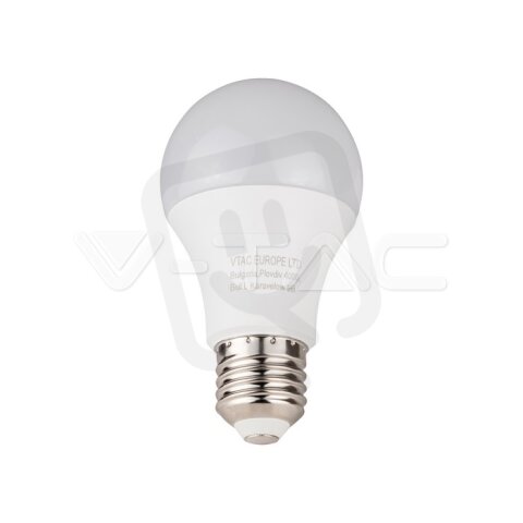 10.5W A60 LED Bulb 3000K E27 Plastic V-TAC SKU217350