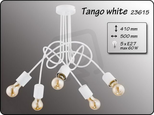 TANGO BÍLÁ lustr 5x60W E27