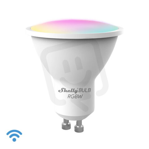 Stmívatelná žárovka Shelly Duo GU10 RGBW Wi-Fi, 5W, monitoring spotřeby energie.