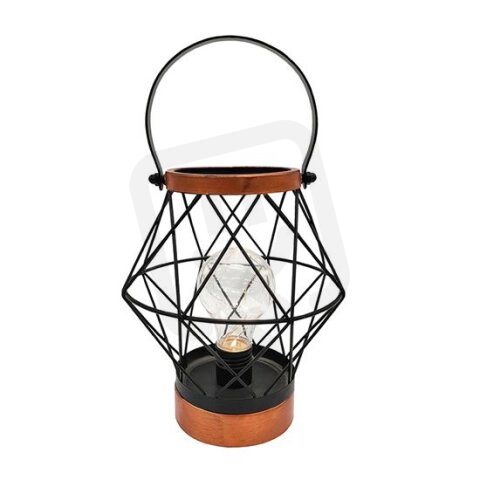 Kovová lucerna se žárovkou s micro LED,