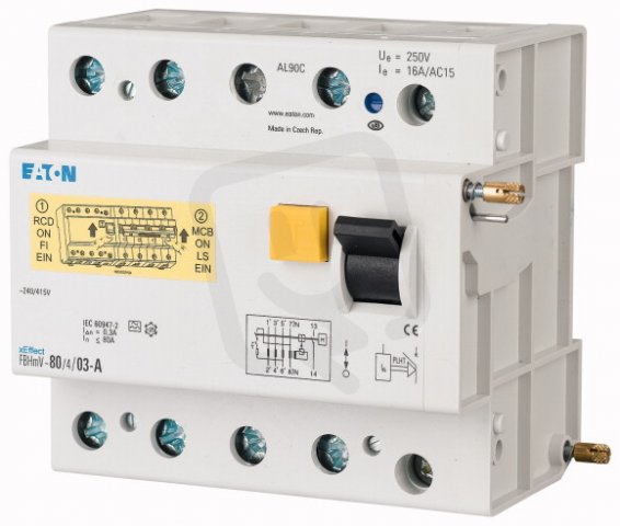 FBHmV-125/4/1-A Chráničový modul pro AZ typ A 4-pólový 125A 1A EATON 170136