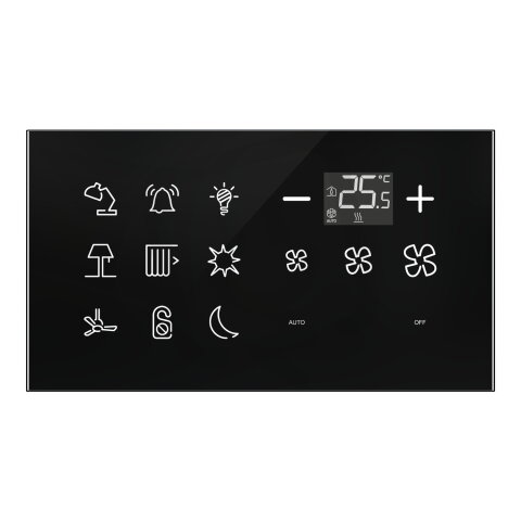 SpaceLogic Modbus combo panel k posteli s 9 tlačítky and termostatem SLGM09BT07