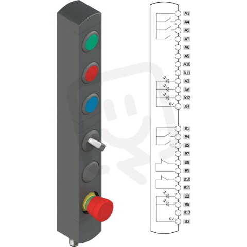 Ovládací jednotka BN 6 prvků (konfigurace A25) IP65 PIZZATO BNAC6ZA25