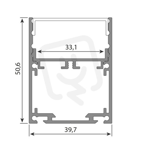 Přisazený hliníkový profil PGA 40x51mm vč. mat. difuz. 2m MCLED ML-761.606.04.2