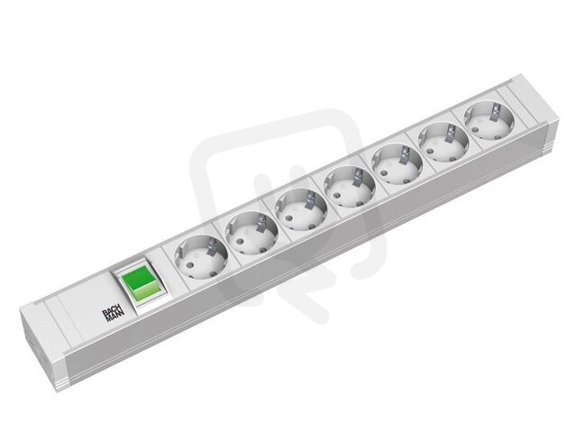 Bachman 333.600 19'' PVC 7xCEE7/3 1xswitch power 2,0m CEE7/7