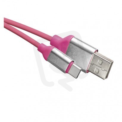 Nabíjecí a datový kabel USB-A 2.0/USB-C 2.0, 1 m, růžový EMOS SM7025P