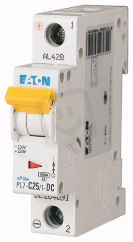 Jistič PL7-C25/1-DC-DC, char. C, 1-pólový, 10kA, 25A EATON 264891
