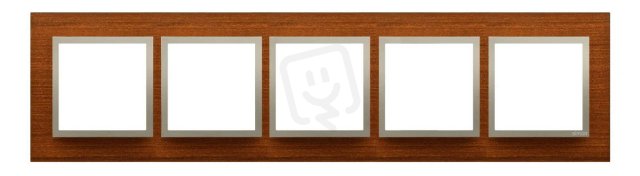 Rámeček 5-násobný Simon 54 Nature, IP20/IP44, dřevěný zlatý ořech DRN5/86