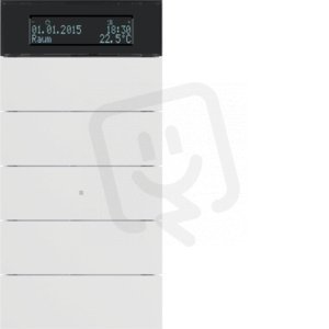 Tlačítkový senzor 5-násobný s termostatem a displejem IQ bílá mat 75665599