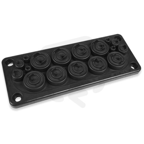 Průchodová deska RMC 17 (IP65) RAL 9005 černá, V0 (bez kolíků) MOREK MBA1N17B11