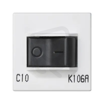 Jistič K45 charakteristika C 10A 250V 45×45mm čistě bílá KONTAKT SIMON K106A/9
