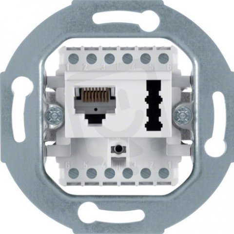 Zásuvk datová RJ45 + telefonní 6 F+N, modul přístroje, bílá, mat BERKER 458809