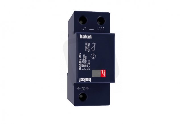 Svodič impulzních proudů a rázového přepětí HAKEL HLSA25G-255 SPD typ 1+2+3