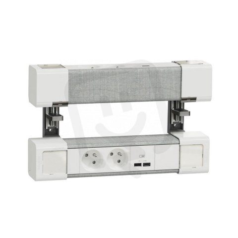 Unica System+ Stolní modul L 4x zásuvka/USB A+C Bílá/Šedá SCHNEIDER INS44402