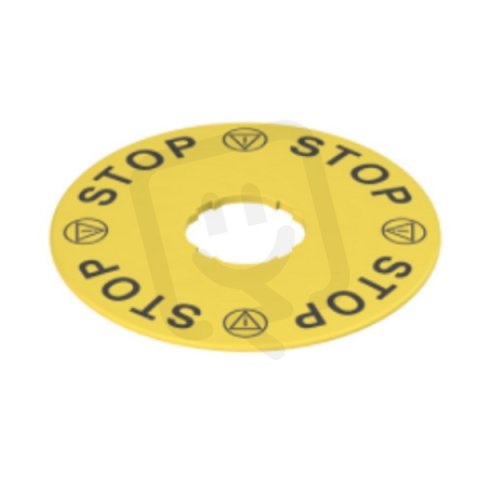Žlutý štítek, průměr 90 mm, popis STOP PIZZATO VETF32D5109