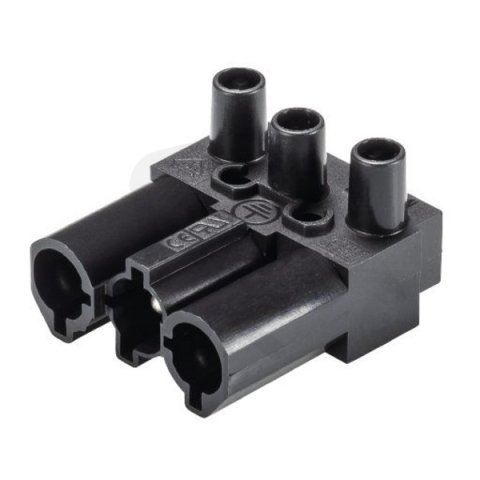 vidlice na kabel, 3-pól, bez krytu, šroubové svorky, gesis, černá