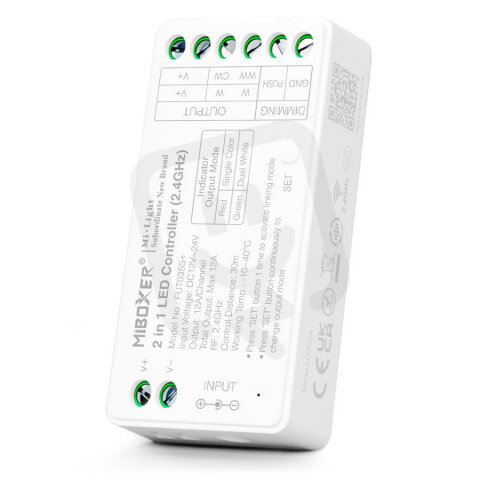 RF řídící jednotka pro MONO/CCT LED pásky, 2 v 1, 2.4G, 12A ALUMIA ML035