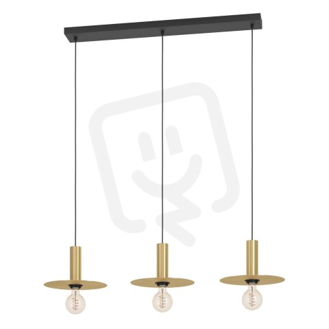 Závěsné svítidlo ESCANDELL E27 kartáčovaná mosaz/černá 3X40W EGLO 900732