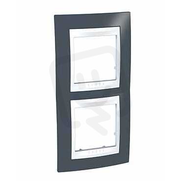 Unica Plus rámeček dvojnásobný vertikální,Slate/Polar SCHNEIDER MGU6.004V.877
