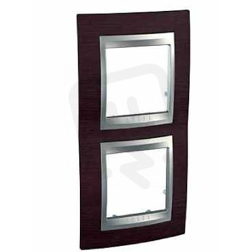 Schneider MGU66.004V.0M3 Krycí rámeček Top dvojnásobný vert., Wenge/alu