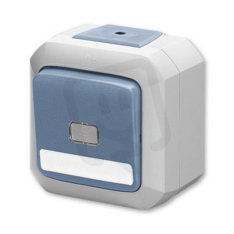 ABB Variant+ Ovládač zapínání s čirým průz,s pop.pol.,se sv.N,ř.1/0S,1/0So,IP54