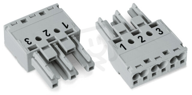 Zdířka 3pól. Kód. B šedá WAGO 770-243/081-000