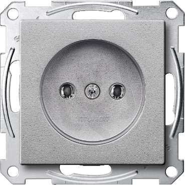 Merten Zásuvka bez zemnícího kontaktu 250V System M Aluminium MTN2001-0460