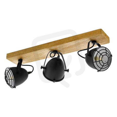 Bodové svítidlo GATEBECK E14 dřevo/černá 3X40W IP20 EGLO 44093